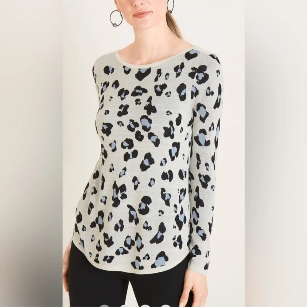 Chico's Animal Print Knit Sweater